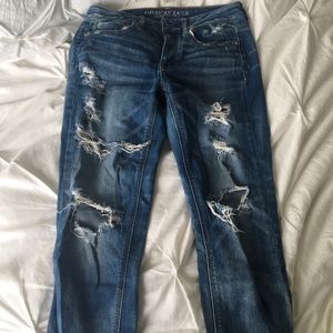 American Eagle Destroyed Mid-Rise Boyfriend Jeans